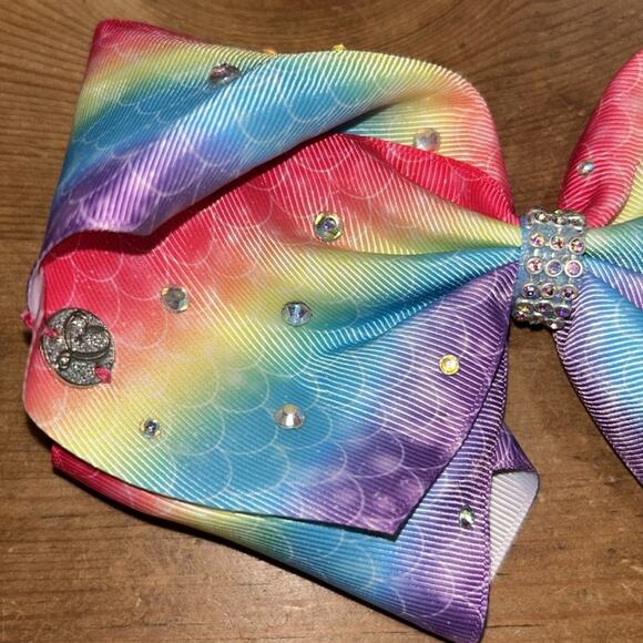 Cheer Bow Rainbow Mermaid Bow for Kids - Picture 3 of 7